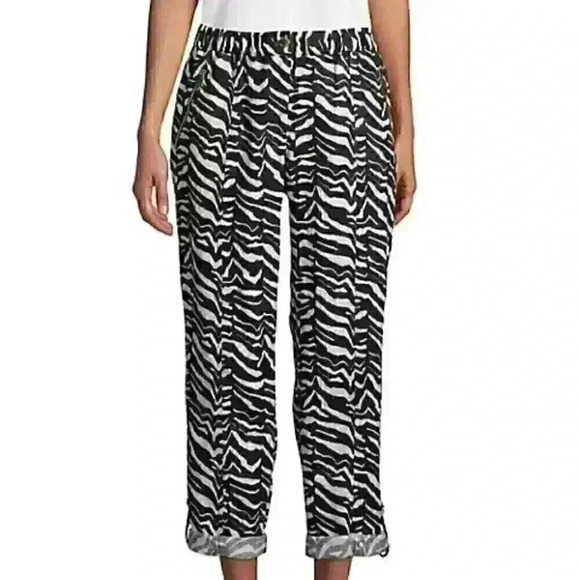 NEW! Calvin Klein Women’s M Linen Tab-Cuff Pants NWT $99.50 - Picture 1 of 6